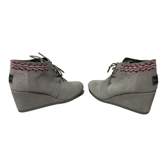 TOMS Desert Taupe Suede Embroidered Kala Booties Women's 8W - Picture 6 of 8